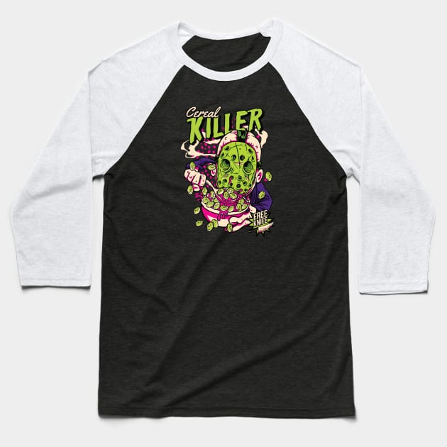 Funny Cereal Killer Baseball T-Shirt by Safdesignx